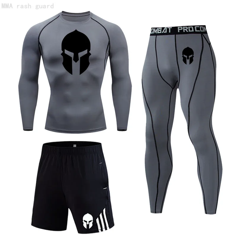 

Sportswear Men's Running suit work out Leggings Sport Fitness T-shirt Gym Compression Sport suit Quick dry Jogging suit Men set