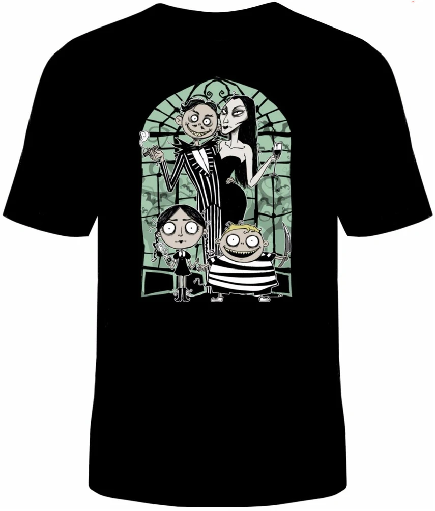 Addams/семейная футболка унисекс забавный ТВ хлопок Хэллоуин Addams Gomez Morticia Новый Homme