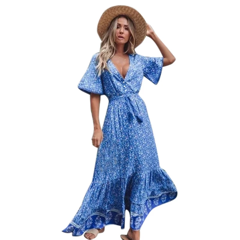 

2021 Summer chiffon zaraing za woman traf maxi Long dress bodycon dress floral dress sukienka Kawaii Sundress y2k party dress