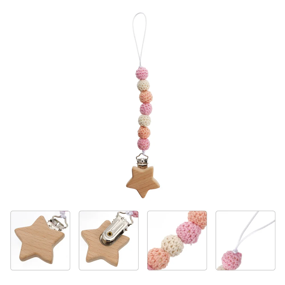 

Baby Teether Clip Infant Teething Chain Wooden Pacifier Chain Pacifier Holder