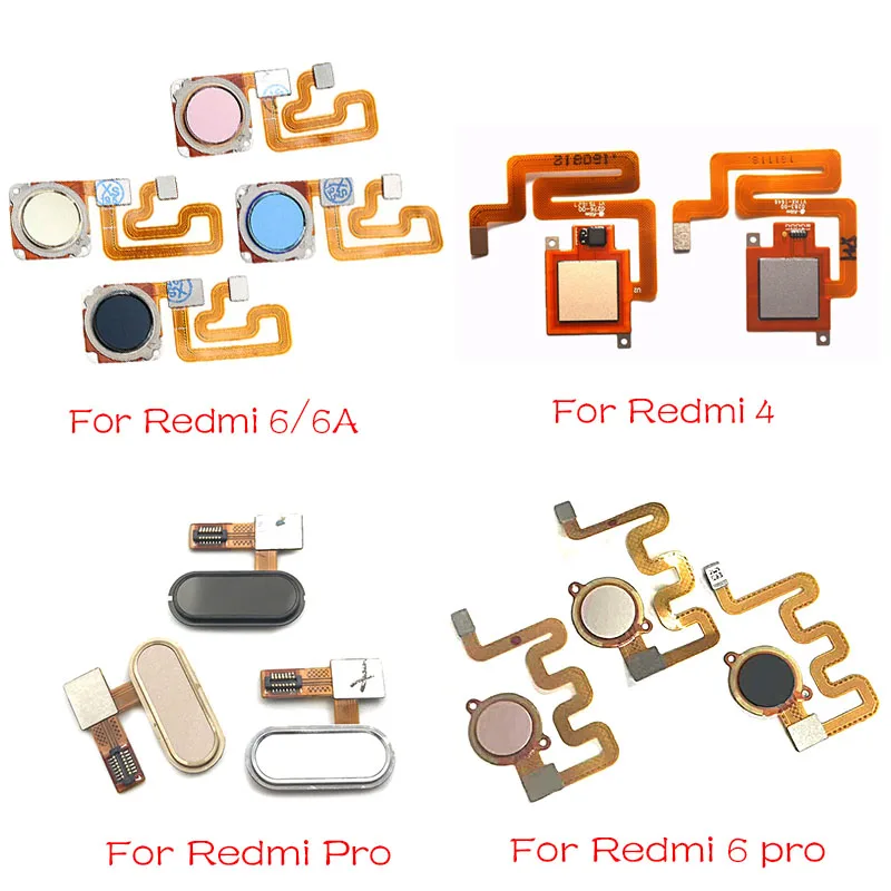 Для Xiaomi Redmi 6A 6 Pro/Redmi 4 Домашний считыватель пальцев Сканер отпечатков пальцев Главная кнопка гибкий кабель