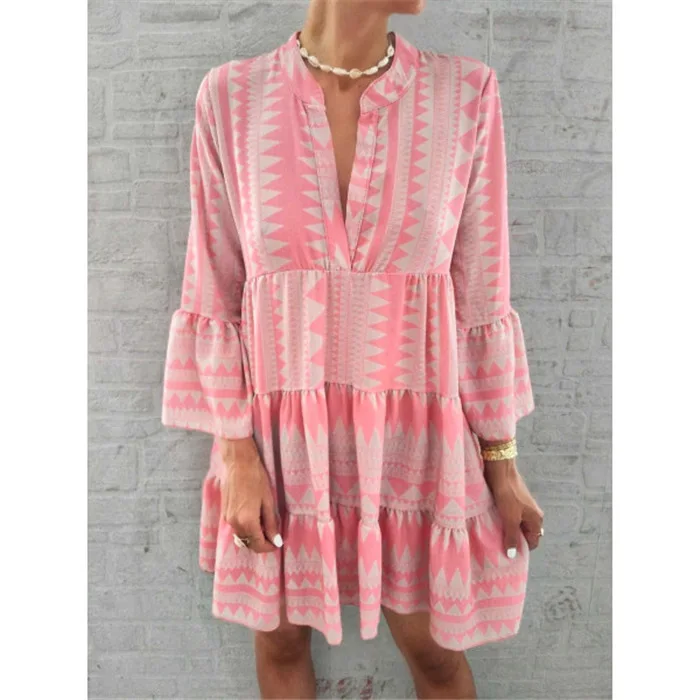 Летние полосатые платья Мини женские 2019 Boho осенние вечерние короткие пляжные повседневные свободные