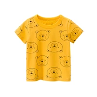ht girls baby clothing children cotton t shirts new arrive 2021 bear print kids tops short sleeve summer tee