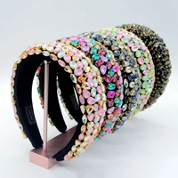 super beautiful colored crystal full diamond hair hoop for woman hairband headband shiny sweet romantic fashion hair accessories