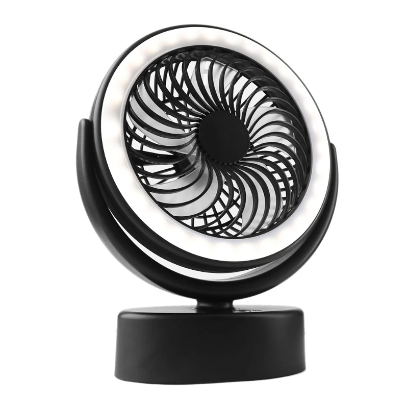 

Rechargeable Desk Fan Camping Fan with LED Lantern Power Bank for Tent Outdoor