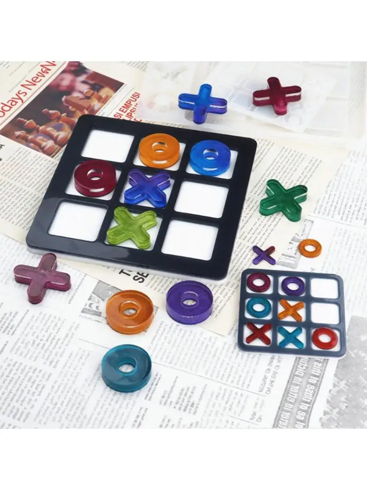 

DIY Tic Tac Toe Game and X O Silicone Resin Mold Classic Game Fun Resin Mold Kit XXFB