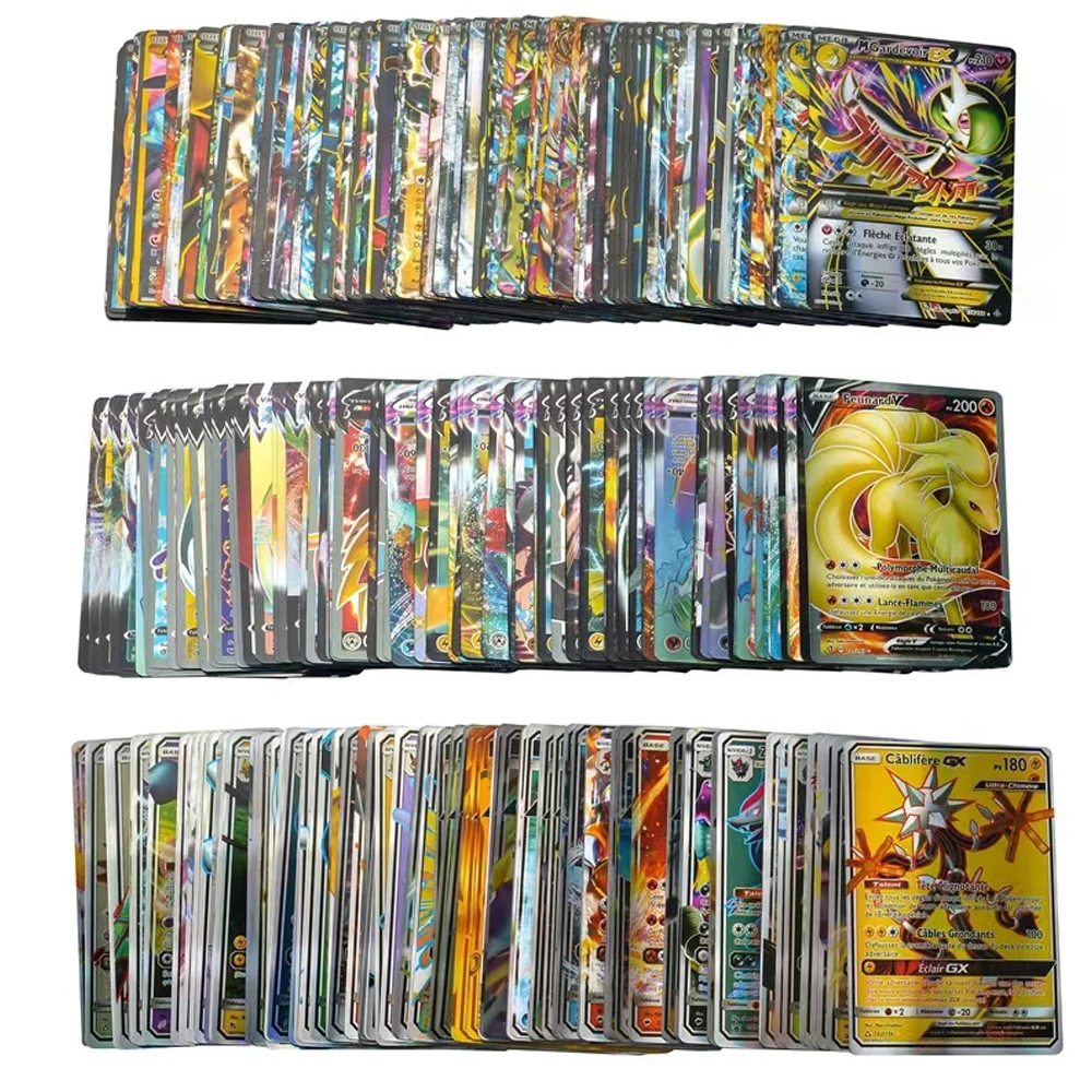 New Pokemon Cards in French TAG TEAM GX VMAX V Trainer Energy Shining Game Castellano Español Children Toy |