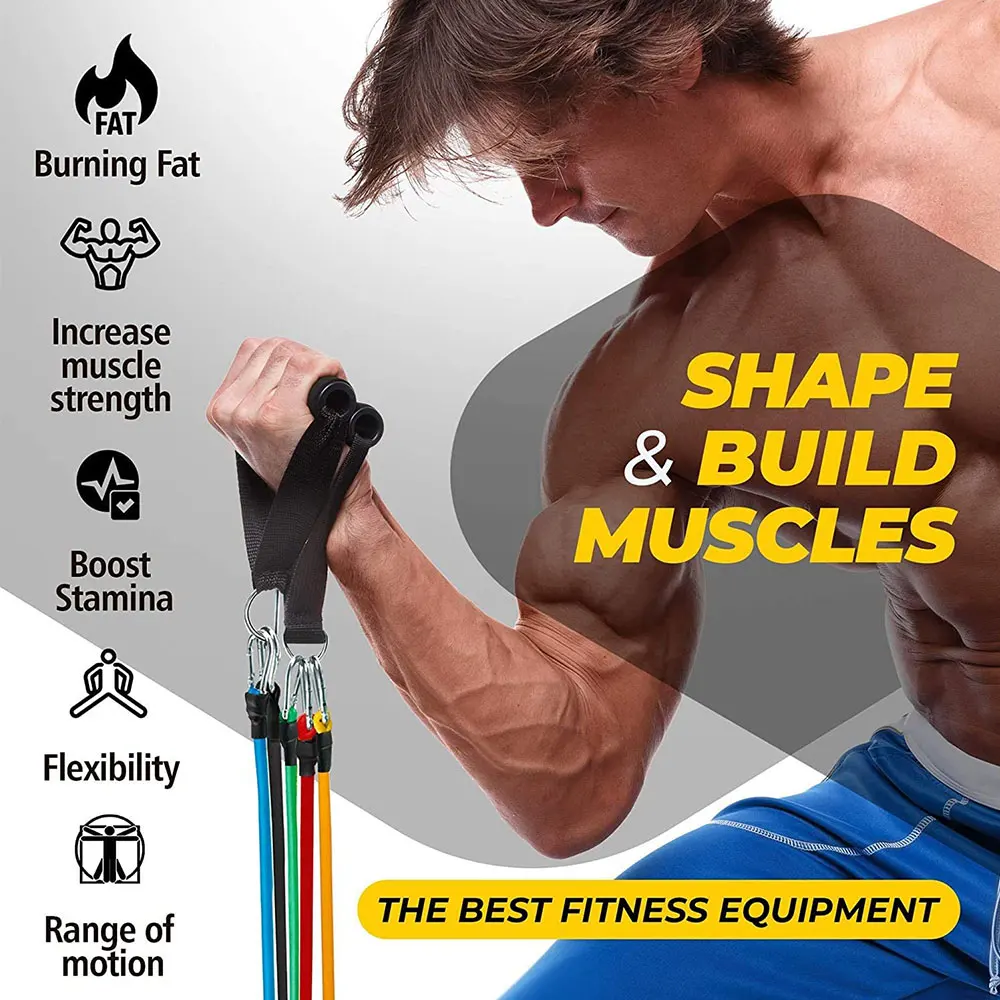 11 шт./компл. набор эластичных лент тренировочные ленты с дверными анкерными