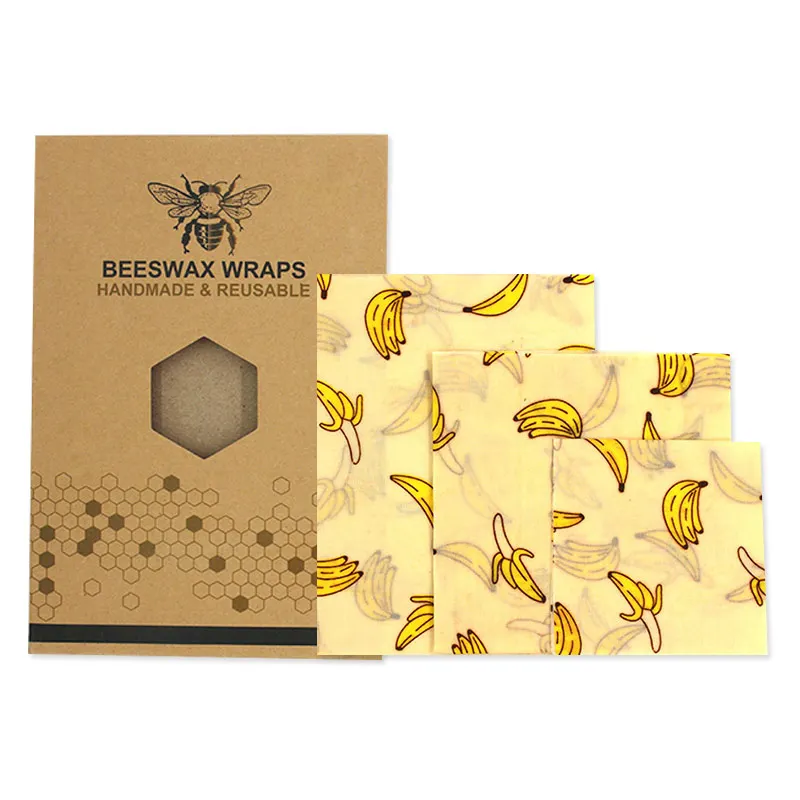 banana Новинка, 3 шт./набор, Экологически чистая пищевая упаковка, пчелиный воск, пленка, многоразовые пакеты для хранения свежести, растягивающаяся упаковка - Цвет: banana