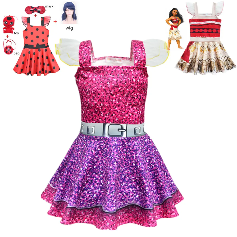 Детское вечернее платье принцессы для девочек Моана приключения костюм LOL