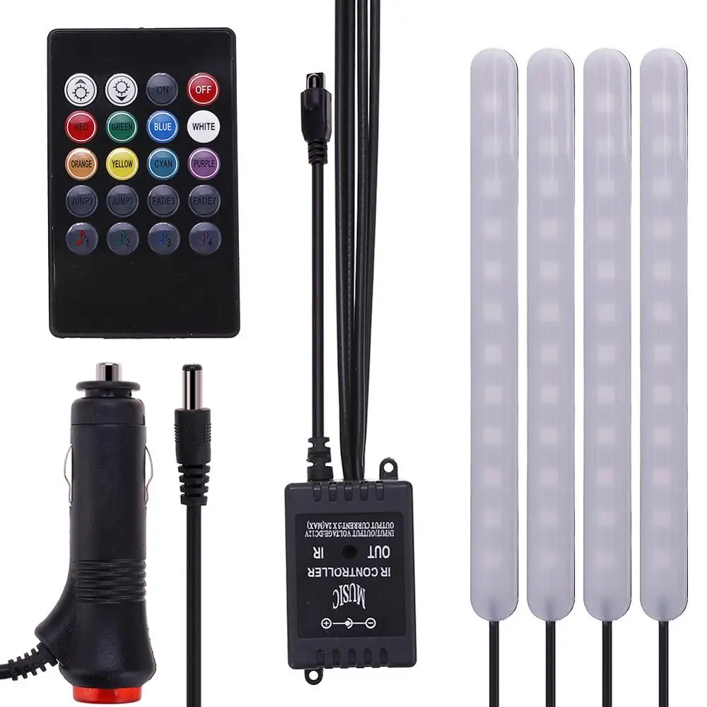 2019 атмосферное освещение автомобиля USB ножной свет/сигарета дистанционное