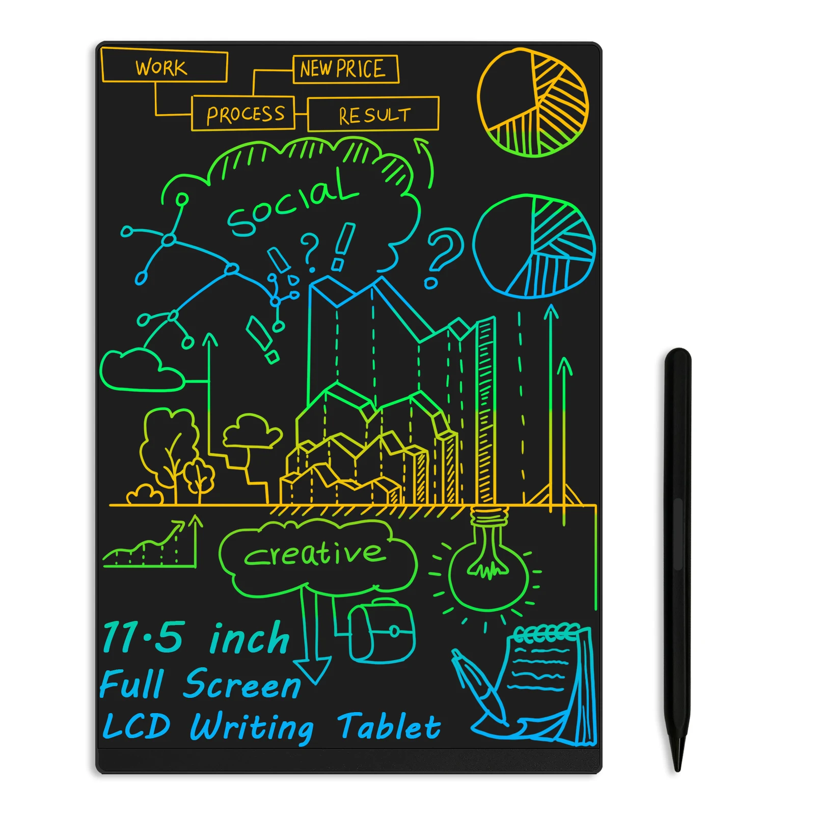 

11.5 Inch Ultrathin Full Screen LCD Writing Tablet Built-in Magnets Innovative Graphic Drawing Pad Memo Boards for Work and Home