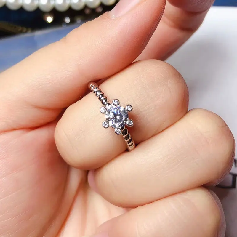 CoLife ювелирные изделия модное кольцо Moissanite 5 мм круглое 925 Серебряное обручальное
