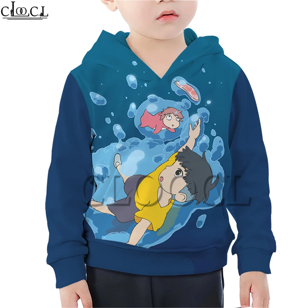 

Anime Ponyo on The Cliff Children's Hoodies Boy Girl 3D Print Cartoon Baby Costume Long Sleeve Streetwear Naughty Kids Tops