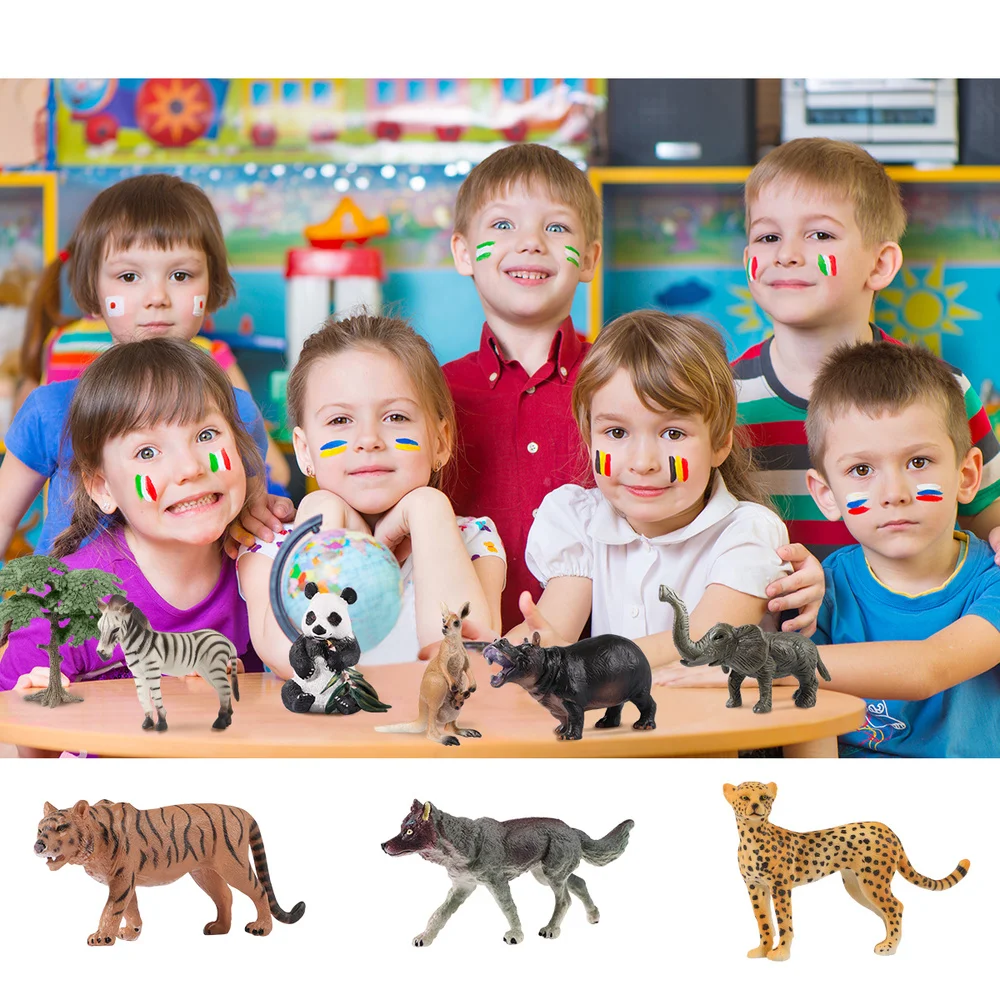 

iBaseToy 14PCS Animal Figures Set Realistic Wild Animal Models for Kids and Toddler Educations