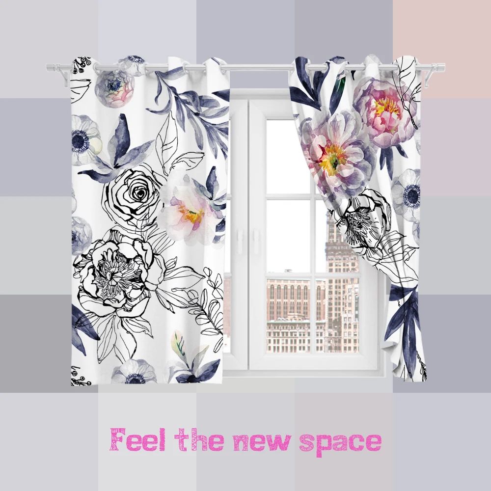 

Punch Hook Blackout Curtain Modern Customized Full Shade Sunscreen Blinds For Windows Home Kitchen Bedroom LivingRoom Decoration