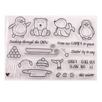 penguin sea lion transparent clear silicone stamp seal diy scrapbooking rubber stamping coloring embossing diary decor reusable