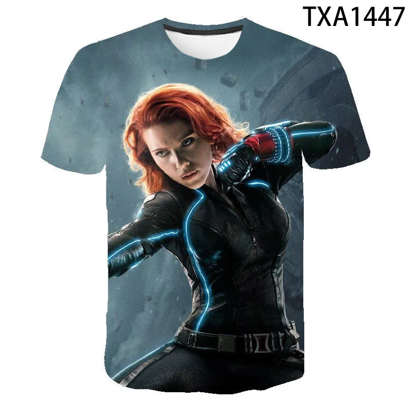 

New Summer Movie Widow Print 3D T-shirt Men Women Children Summer Streetwear Short Sleeve T Shirt Boy Girl Kids Cool Tops