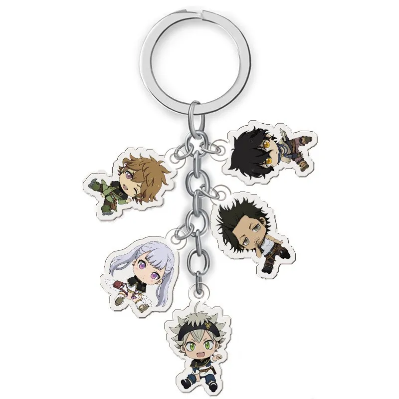 

Black Clover Pendants Keychains Anime Cartoon Figure Burakku kuroba Bags Pendants Car Key Chains Keyring Jewelry