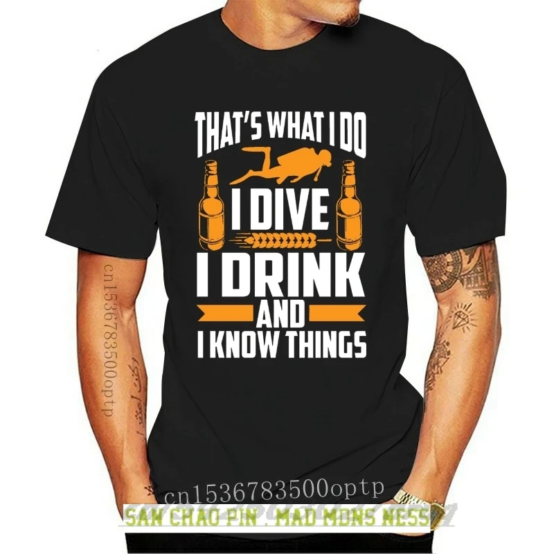 

Летние топы, крутая забавная футболка с надписью «I Dive I Drink And I знаем Things акваланга Div», летняя футболка