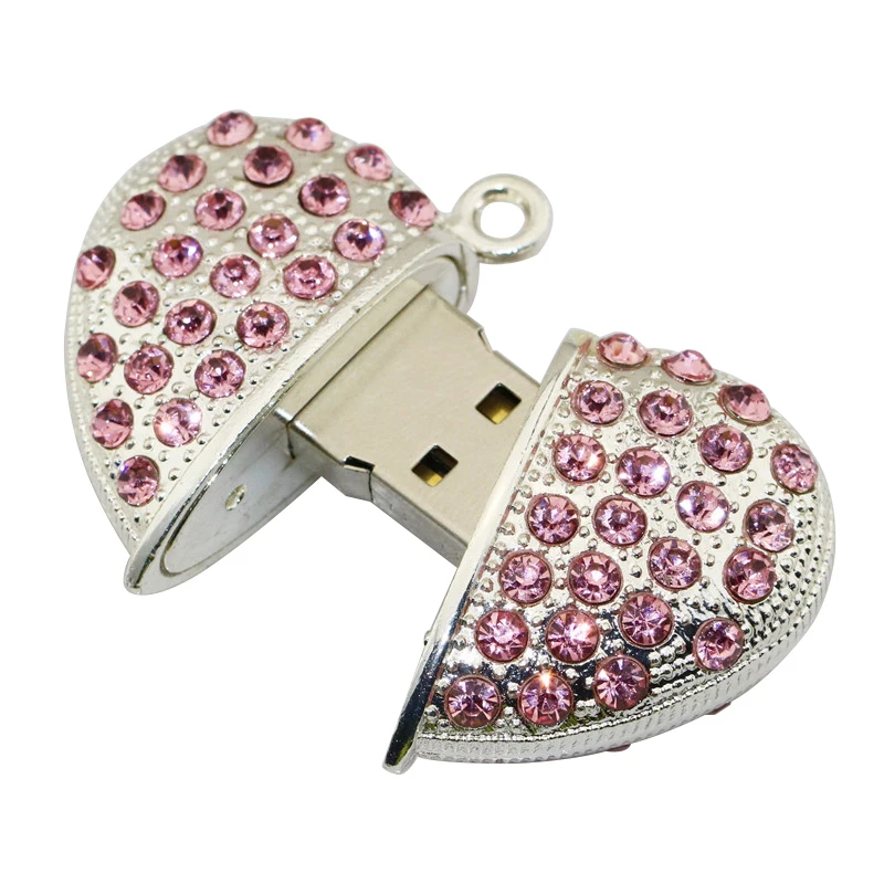 Алмазное сердце с USB входом, флеш-накопитель, флешка 128 ГБ, USB флешка, флешка, USB флешка, 2,0, Кристальное сердце, 4 ГБ, 8 ГБ, 16 ГБ, USB накопитель