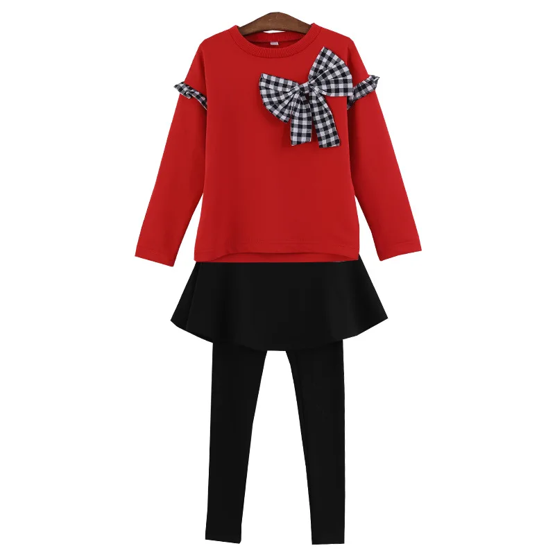 Коллекция 2020 года комплекты одежды для девочек на весну и осень топы с бантом