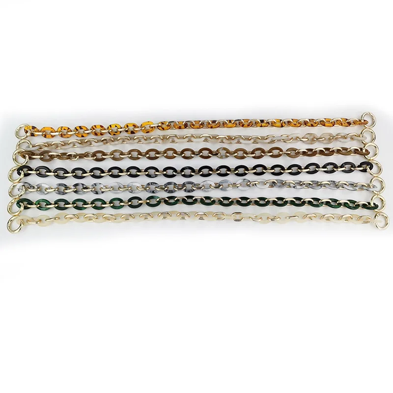 

Custom/wholesale!Short Shoulder Strap Handbags Accessorie Acrylic Chain Strap Handmade Beaded Resin Shoulder Strap Portable Belt