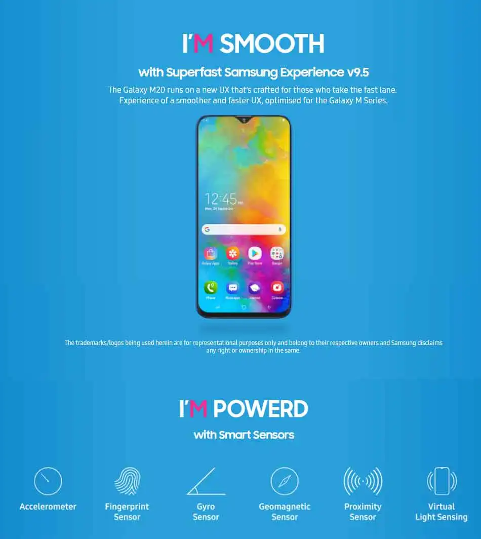 Мобильный телефон samsung Galaxy M20 M205F/DS Dual SIM 5000mAh 6," Exynos 7904 3 GB/4 GB ram 32 GB/64 GB rom 4G