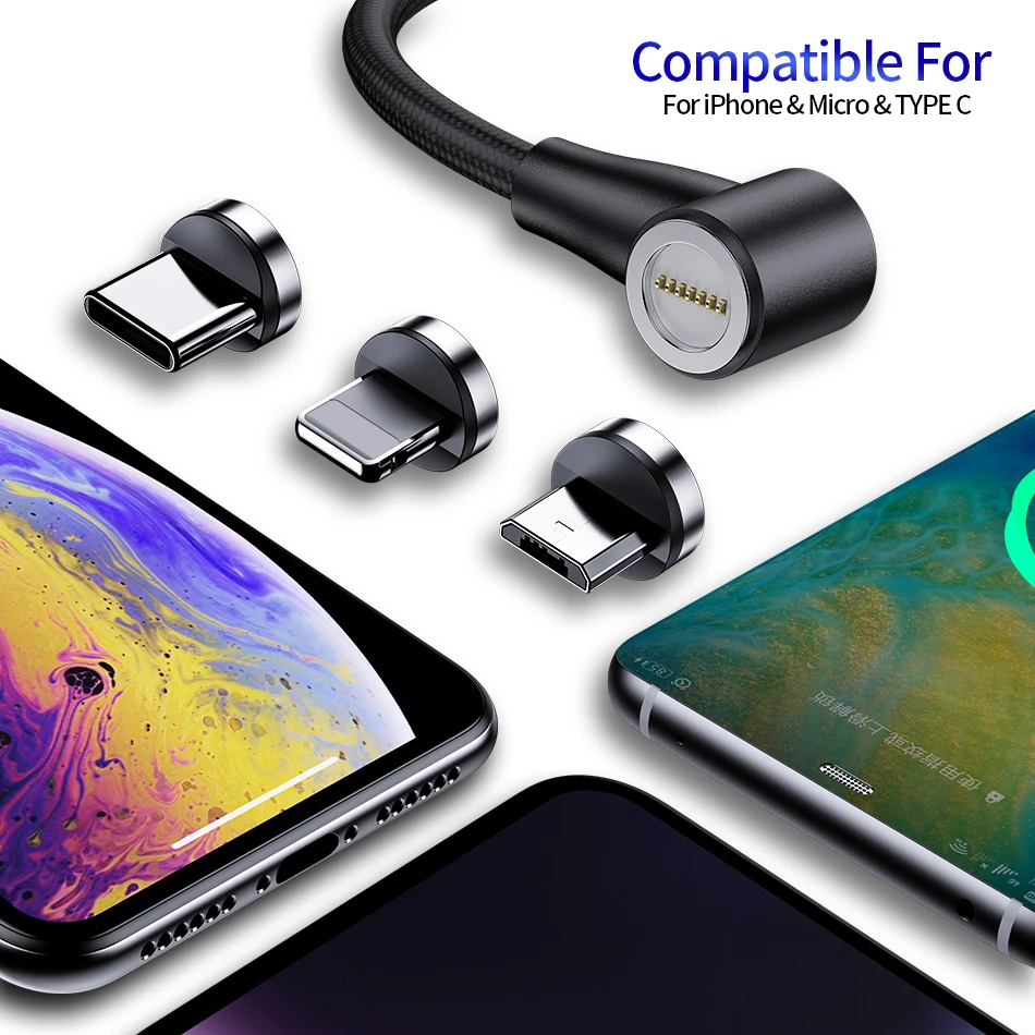 1 м 2 м Магнитный кабель Micro usb type C Быстрая зарядка Micro usb type-C магнитное зарядное устройство провод usb c для iphone 11 X Xr Xs usb кабель
