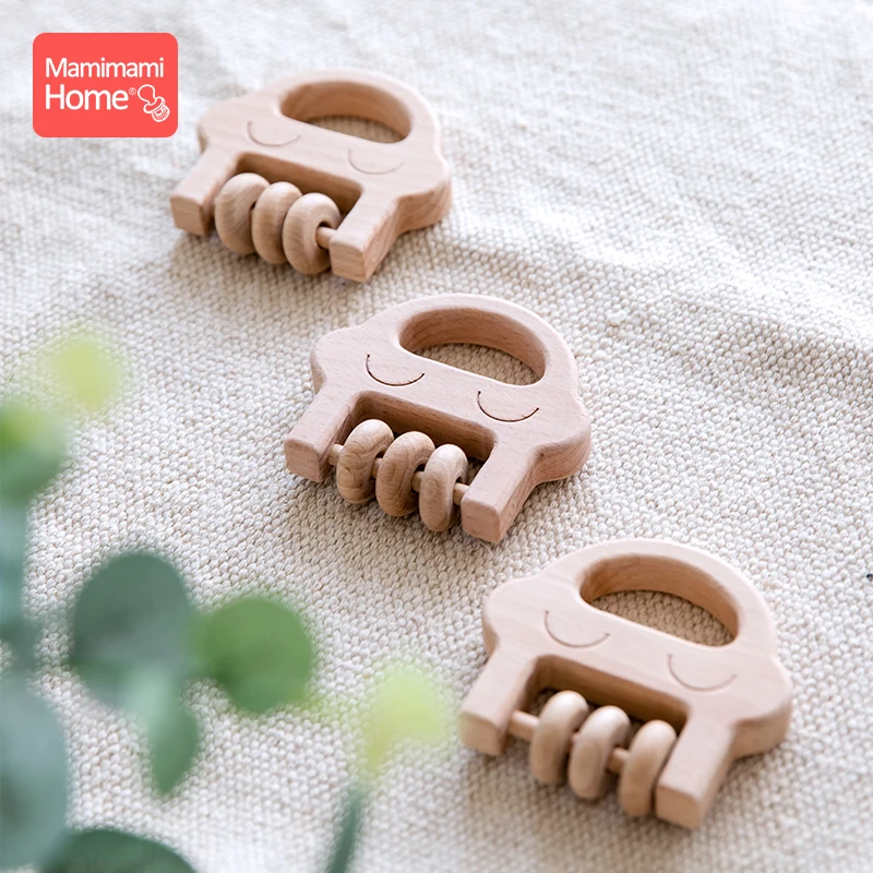 1 шт Детские деревянный Прорезыватель для зубов с погремушкой Bpa бесплатно бук