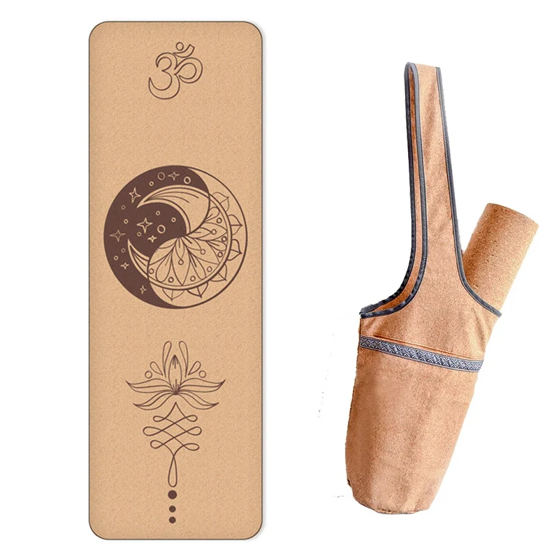 Удобный пробковый фитнес Коврик для упражнений натуральный TPE экологичный