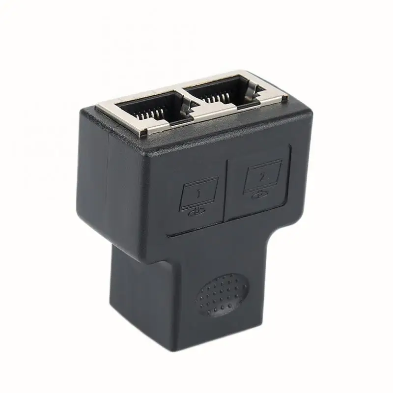 2xRJ45 Adapter Connector 1 To 2 Ways Ethernet Network Cable Female Splitter Extender Plug 8 Core Jack Socket For Laptop Docking |
