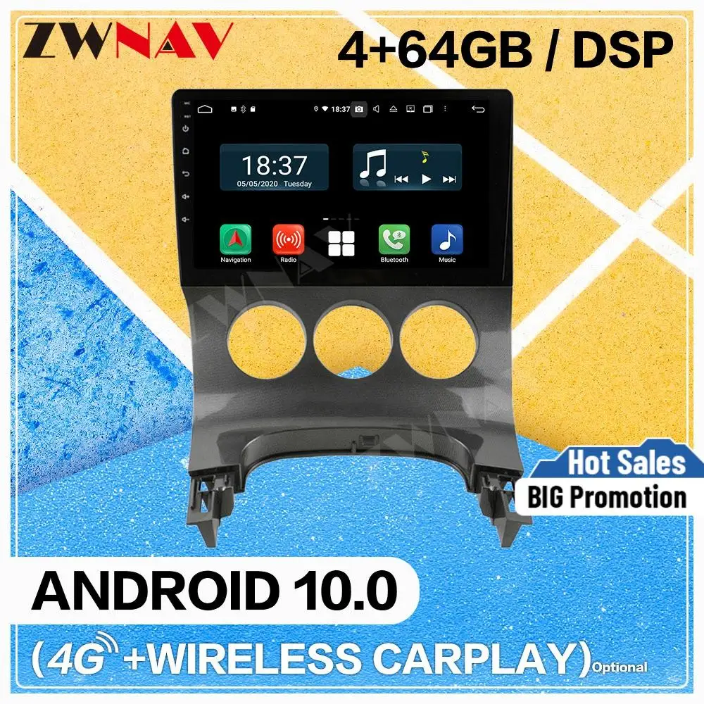 Carplay Android 10 0 экран Автомобильный мультимедийный DVD-плеер для Peugeot PG 3008 2013-2016 BT WiFi GPS