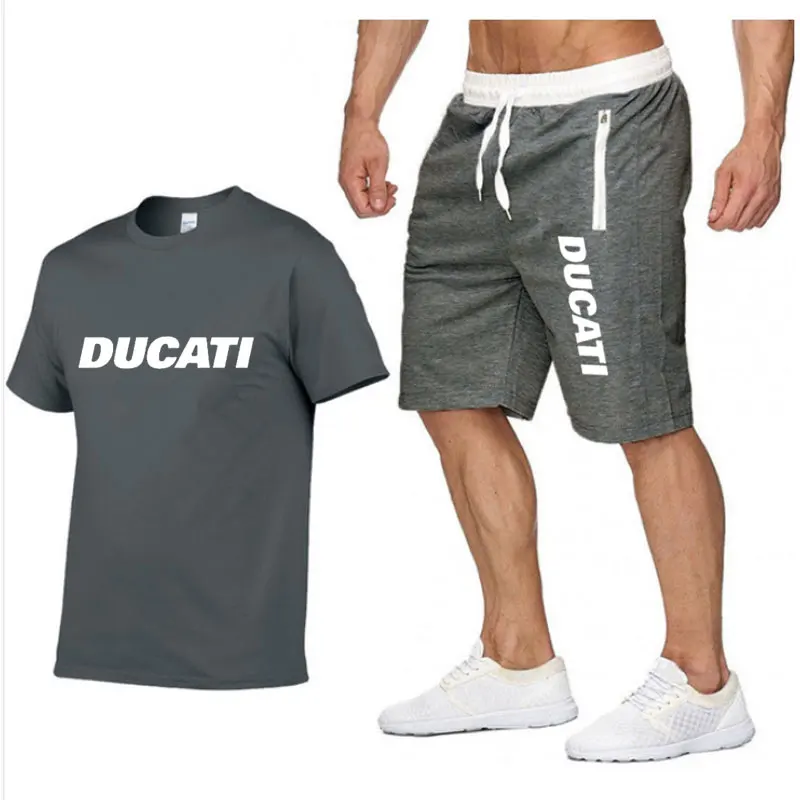 

2021 Summer Men's T-shirt Set 2-piece Men's Sportswear Suit Basketball Sports shorts Fitness Printed Short Sleeve + Men's Suit