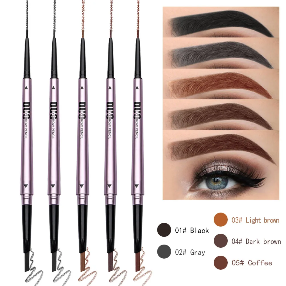 The New Unisex No Logo Ultra-fine 3d Size Double-headed Eyebrow Pencil Non-smudge Rotating Eyebrow Pencil Waterproof Natural