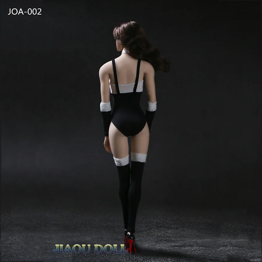 

1/6 Scale Female Soldier Clothes Set Fashion Bib Short Shirt Ties Socks High Heels Shoes for 12 Inches Action Figure