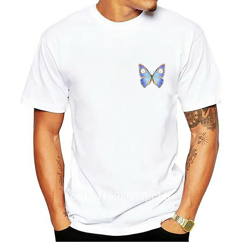 

Beautiful Butterfly Pure Color Cotton T Shirt Lovers Casual Fashion Simple Men's And Women's T Shirt