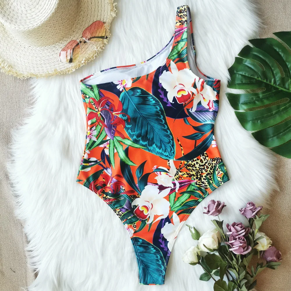 2020 Новое поступление бразильское женское бикини с принтом листьев пляжная
