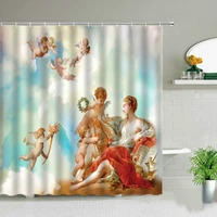 angels in heaven shower curtain waterproof bathroom screen fashion home decor polyester bath curtains with hook washable machine