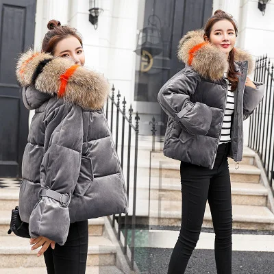 

MLCRIYG woman winter coats and jackets European Short Warm Colored Fur Padded Coat Female Casual Basic jacket Tops LX306