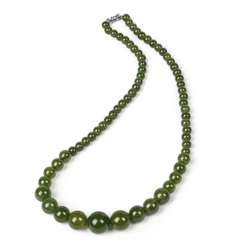 Тайвань зеленым халцедоном яшмы 6 14 мм круглые бусины ожерелье с башней