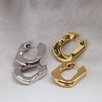 brass with 18k gold u shape statement earrings women jewelry party boho t show gown runway rare korean japan trendy ins