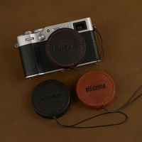 manual genuine leather cowhide lens cap for lens waterproof protection camera lens cover for fuji fujifilm x100v x100 v x 100v