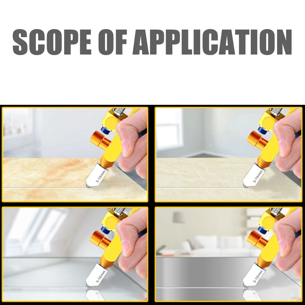 

2 in 1 Glass Ceramic Tile Cutter with Wheel Diamond Roller Manual Glass Cutter Cutting Machine Opener Breaker Tools