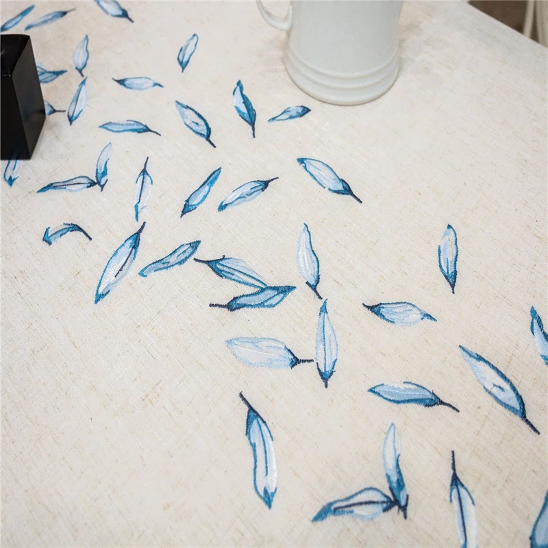 Новый стиль скатерть из хлопчатобумажной ткани с бахромой в виде листьев
