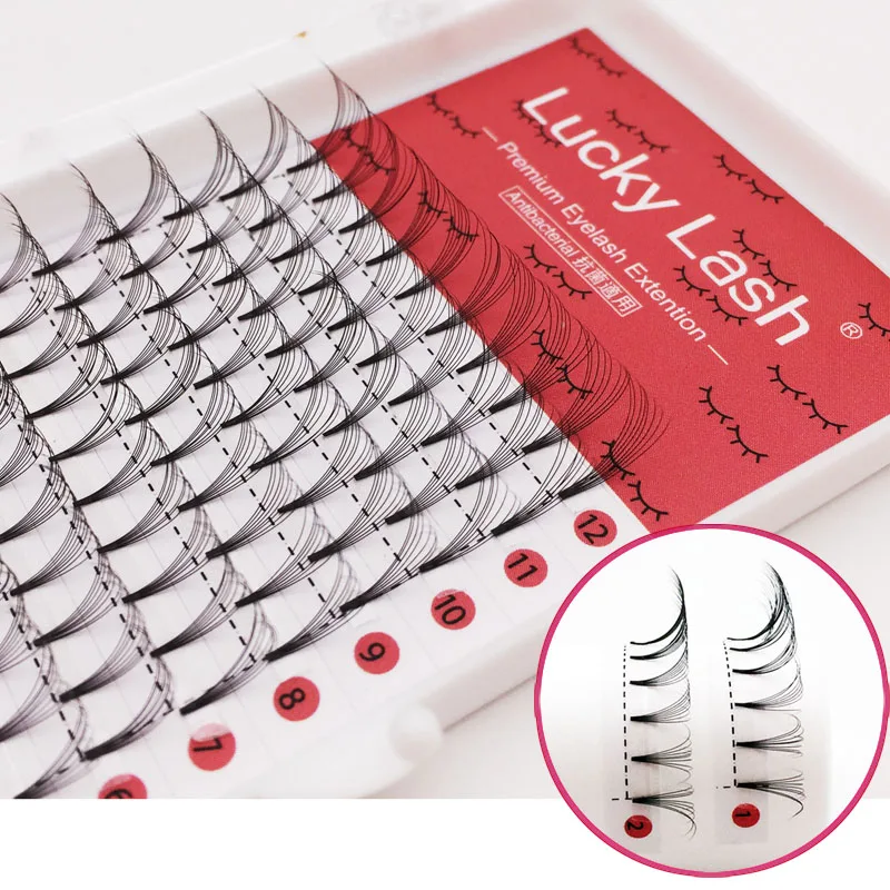 

Готовые ресницы Lucky Lash 0,07, 3d/4d/5d/6d, широкие ресницы с коротким стержнем, наращивание ресниц, русский объем, ресницы Indivudal из искусственной норк...