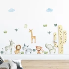 Мультфильм росписью наклейки с животными на стену для домашнего декора стен в детской комнате Наклейка на стену