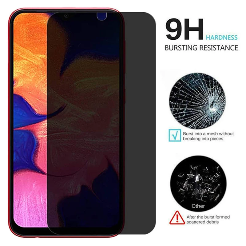Privacy Tempered Glass For Samsung Galaxy A50 A10 A70 A71 A80 A90 5G Anti-Spy Glass For Galaxy M10 M20 Private Screen Protector