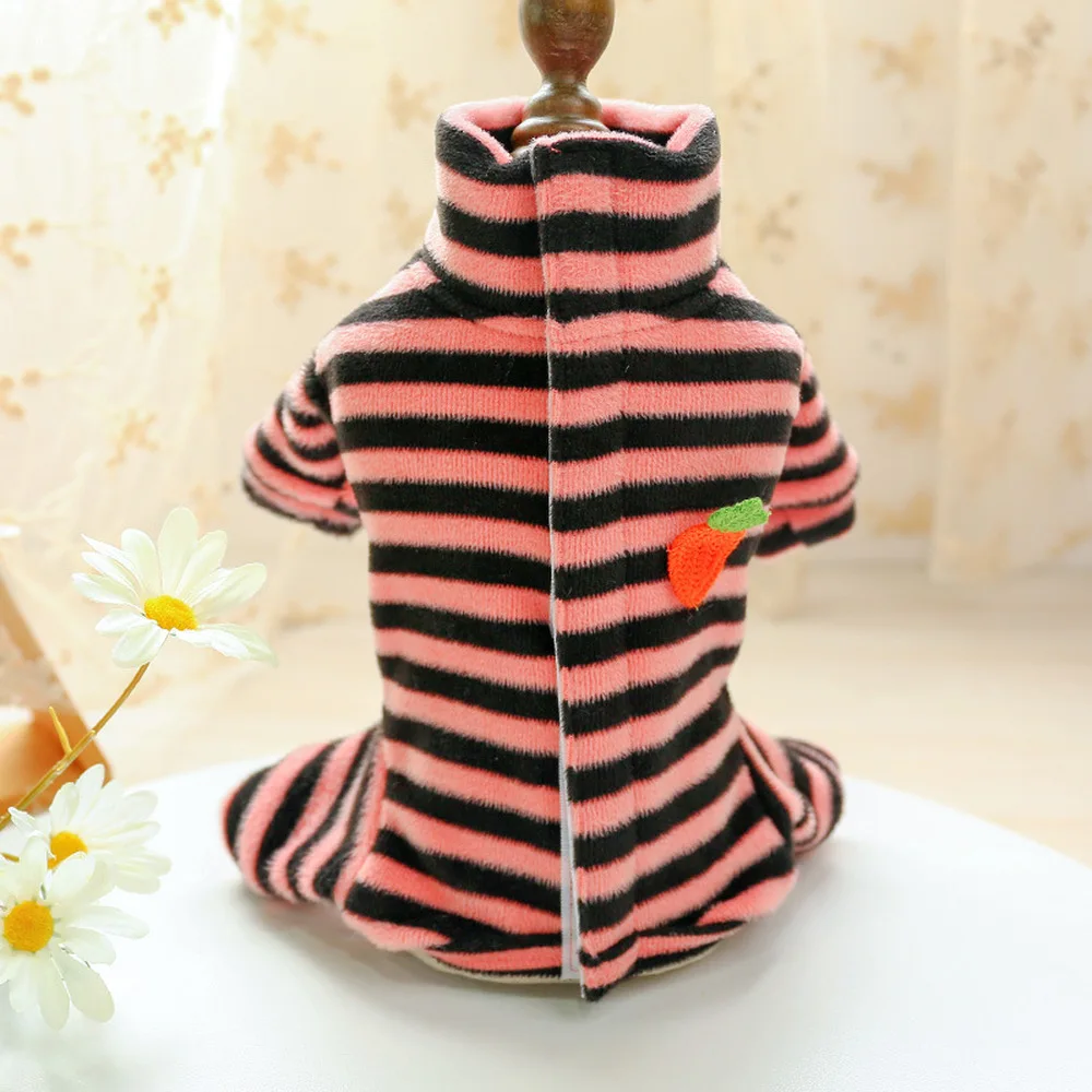 

Striped Pet Clothes Four-legged Dog Coat Jacket for Winter Warm Puppy Costume Cat Outfit for Pug French Bulldog Apparel Mascotas