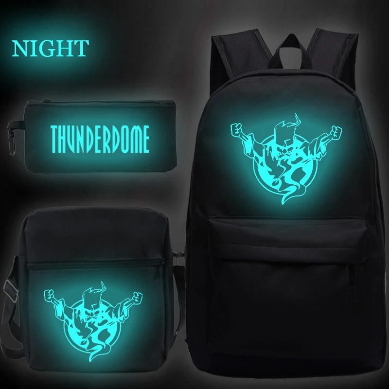 

3 Pcs Set Thunderdome Backpack Luminous Mochila kids School Bags Student Daily Backpack Boys Girls Book Bagpacks Child Backpack